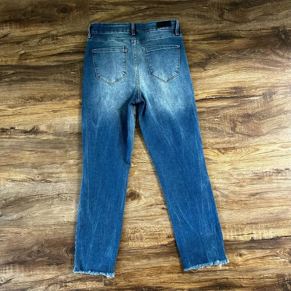 NICOLE MILLER High Rise Soho Slim Straight Cut off Jeans Washed Blue Sz 4 EUC - Picture 8 of 14